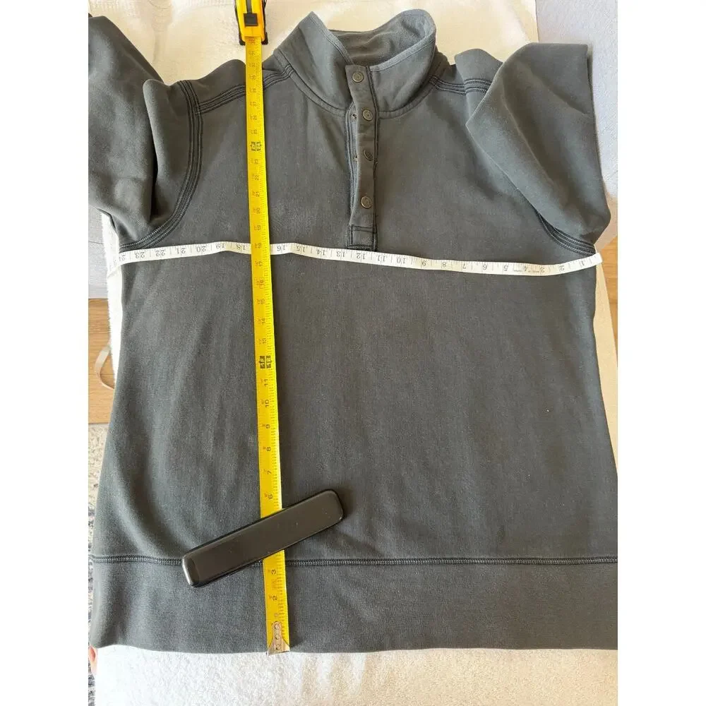 Tommy Bahama Sweatshirt Mens Fleece Cotton 1/4 Snap Zip Gray/Black Golf SZ -XL